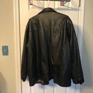 Men's Leather Jacket Large Black